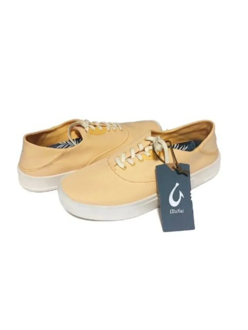 Olukai Tradewind Shoes Mens 12 Casual Lace Up Boat Beach Sneakers Solar Glow